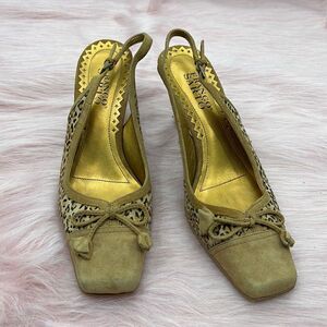 Franco Sarto leopard print Bicker sling back pumps